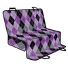 Black Grey And Violet Argyle Print Pet Car Back Seat Cover