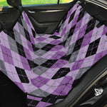 Black Grey And Violet Argyle Print Pet Car Back Seat Cover