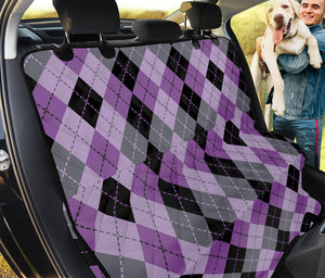 Black Grey And Violet Argyle Print Pet Car Back Seat Cover