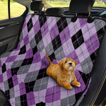 Black Grey And Violet Argyle Print Pet Car Back Seat Cover