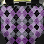 Black Grey And Violet Argyle Print Pet Car Back Seat Cover