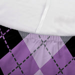 Black Grey And Violet Argyle Print Sofa Cover