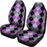 Black Grey And Violet Argyle Print Universal Fit Car Seat Covers