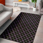 Black Grey Blue And Pink Tartan Print Area Rug