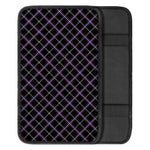 Black Grey Blue And Pink Tartan Print Car Center Console Cover