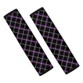 Black Grey Blue And Pink Tartan Print Car Seat Belt Covers