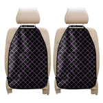 Black Grey Blue And Pink Tartan Print Car Seat Organizers