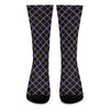 Black Grey Blue And Pink Tartan Print Crew Socks