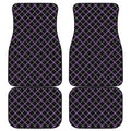Black Grey Blue And Pink Tartan Print Front and Back Car Floor Mats