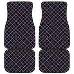 Black Grey Blue And Pink Tartan Print Front and Back Car Floor Mats