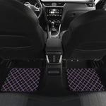 Black Grey Blue And Pink Tartan Print Front and Back Car Floor Mats