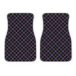 Black Grey Blue And Pink Tartan Print Front Car Floor Mats
