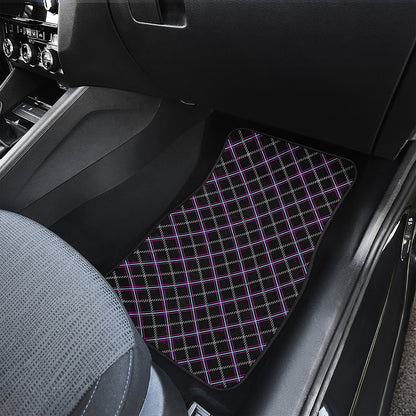 Black Grey Blue And Pink Tartan Print Front Car Floor Mats
