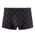 Black Grey Blue And Pink Tartan Print Men's Boxer Briefs