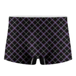 Black Grey Blue And Pink Tartan Print Men's Boxer Briefs