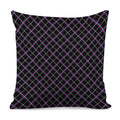 Black Grey Blue And Pink Tartan Print Pillow Cover