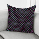 Black Grey Blue And Pink Tartan Print Pillow Cover