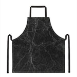 Black Grey Dark Marble Print Apron