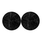 Black Grey Dark Marble Print Car Coasters