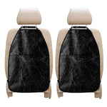 Black Grey Dark Marble Print Car Seat Organizers