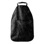 Black Grey Dark Marble Print Car Seat Organizers