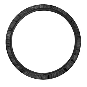 Black Grey Dark Marble Print Car Steering Wheel Cover