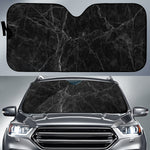 Black Grey Dark Marble Print Car Sun Shade GearFrost