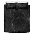 Black Grey Dark Marble Print Duvet Cover Bedding Set