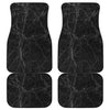 Black Grey Dark Marble Print Front and Back Car Floor Mats