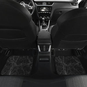 Black Grey Dark Marble Print Front and Back Car Floor Mats