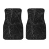 Black Grey Dark Marble Print Front Car Floor Mats