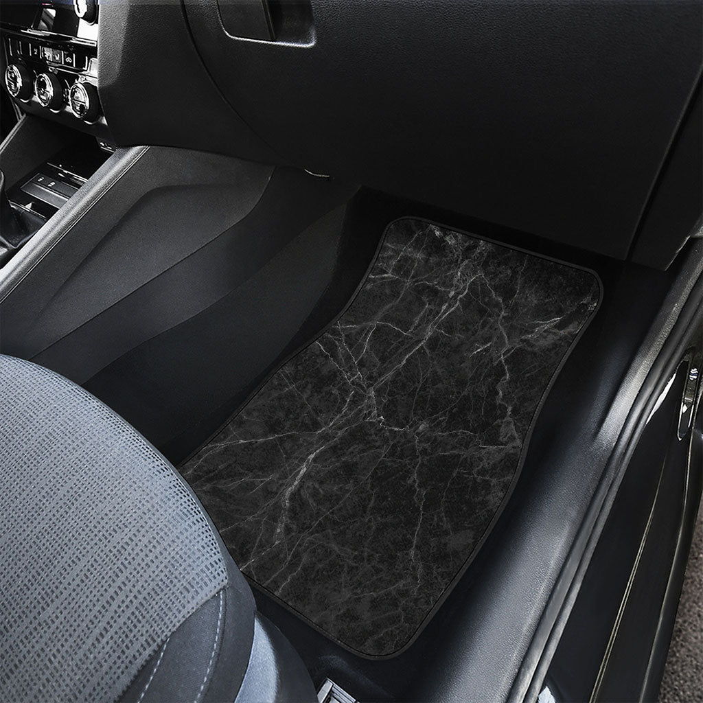 Black Grey Dark Marble Print Front Car Floor Mats