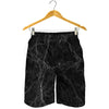 Black Grey Dark Marble Print Men's Shorts