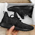Black Grey Dark Marble Print Mesh Knit Shoes