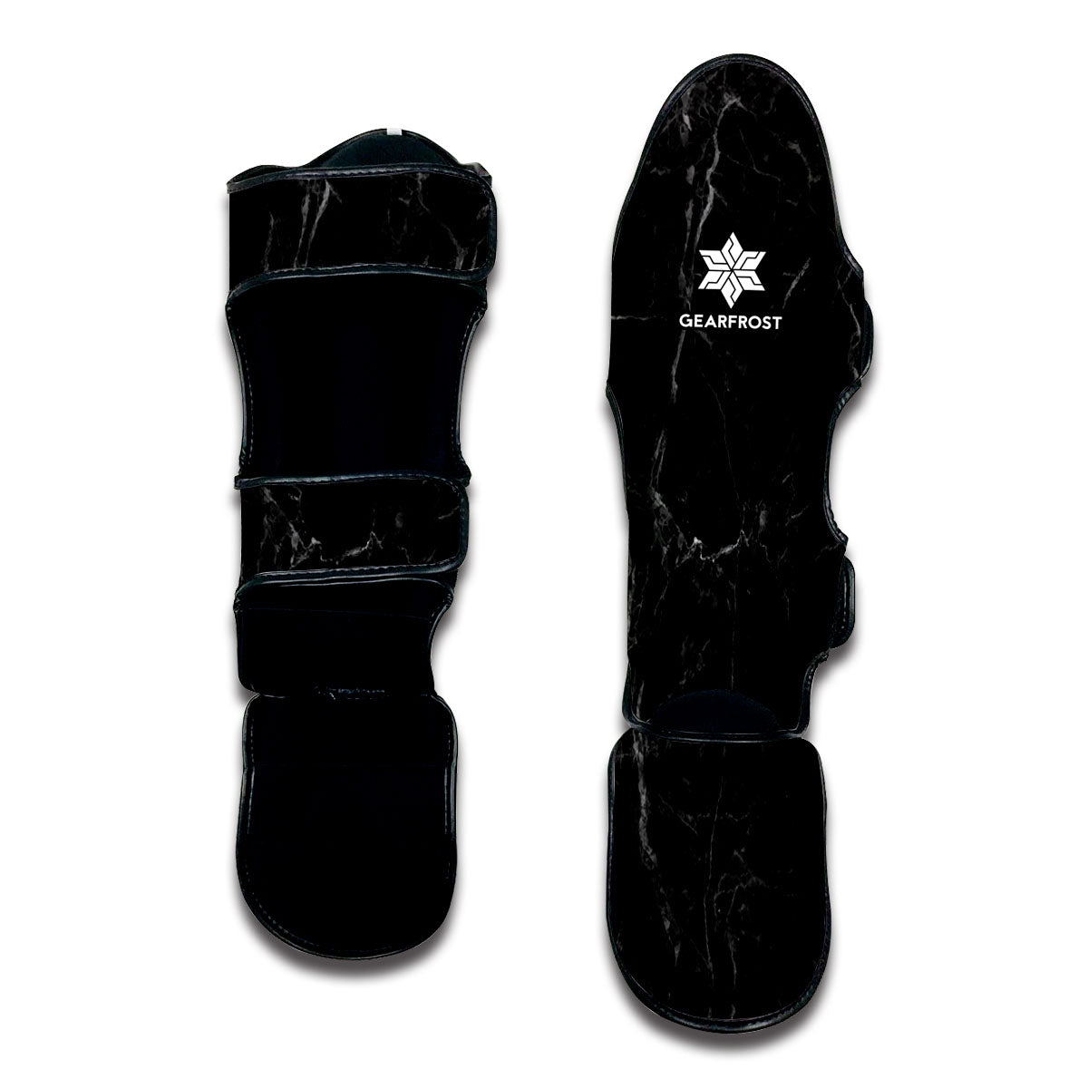 Black Grey Dark Marble Print Muay Thai Shin Guard