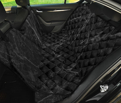 Black Grey Dark Marble Print Pet Car Back Seat Cover