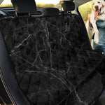 Black Grey Dark Marble Print Pet Car Back Seat Cover