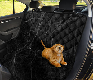 Black Grey Dark Marble Print Pet Car Back Seat Cover