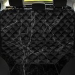 Black Grey Dark Marble Print Pet Car Back Seat Cover