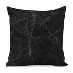 Black Grey Dark Marble Print Pillow Cover