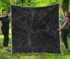 Black Grey Dark Marble Print Quilt