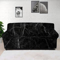 Black Grey Dark Marble Print Sofa Cover