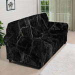 Black Grey Dark Marble Print Sofa Cover