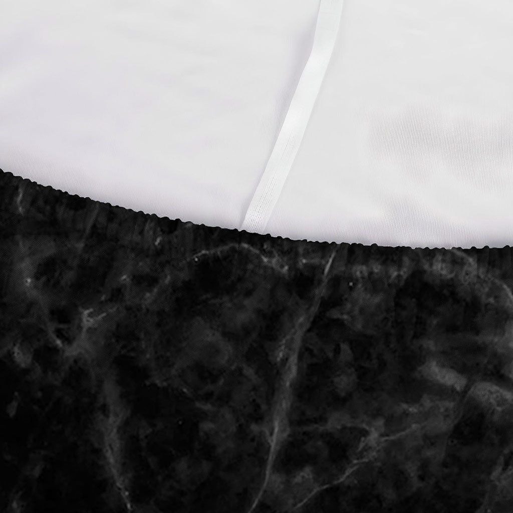 Black Grey Dark Marble Print Sofa Cover
