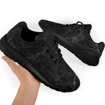 Black Grey Dark Marble Print Sport Shoes GearFrost