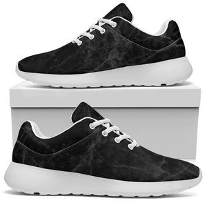 Black Grey Dark Marble Print Sport Shoes GearFrost