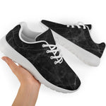 Black Grey Dark Marble Print Sport Shoes GearFrost