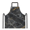 Black Grey Marble Print Apron