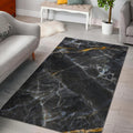 Black Grey Marble Print Floor Mat