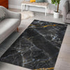 Black Grey Marble Print Area Rug GearFrost